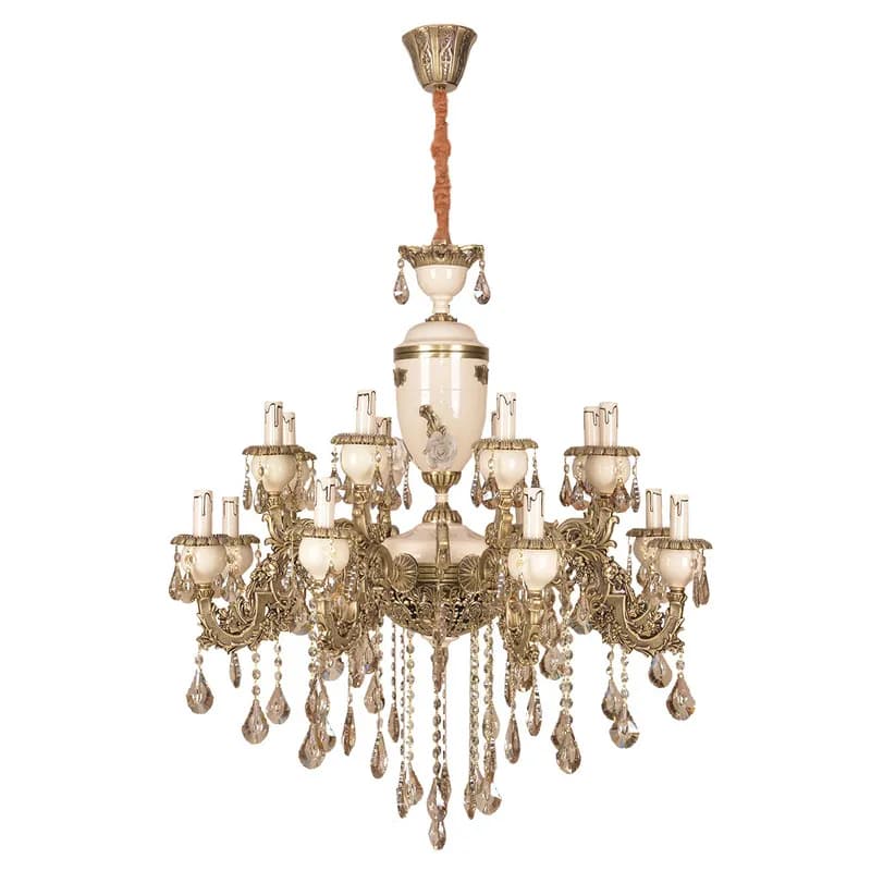 لوستر 19 شعله چشمه نور کد S3706/8+3-AC کرم