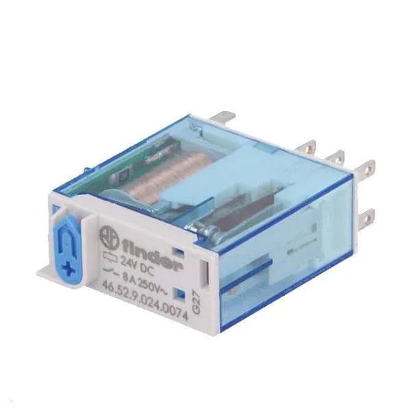 رله دو کنتاکت 24VDC 8A فیندر 8 پایه