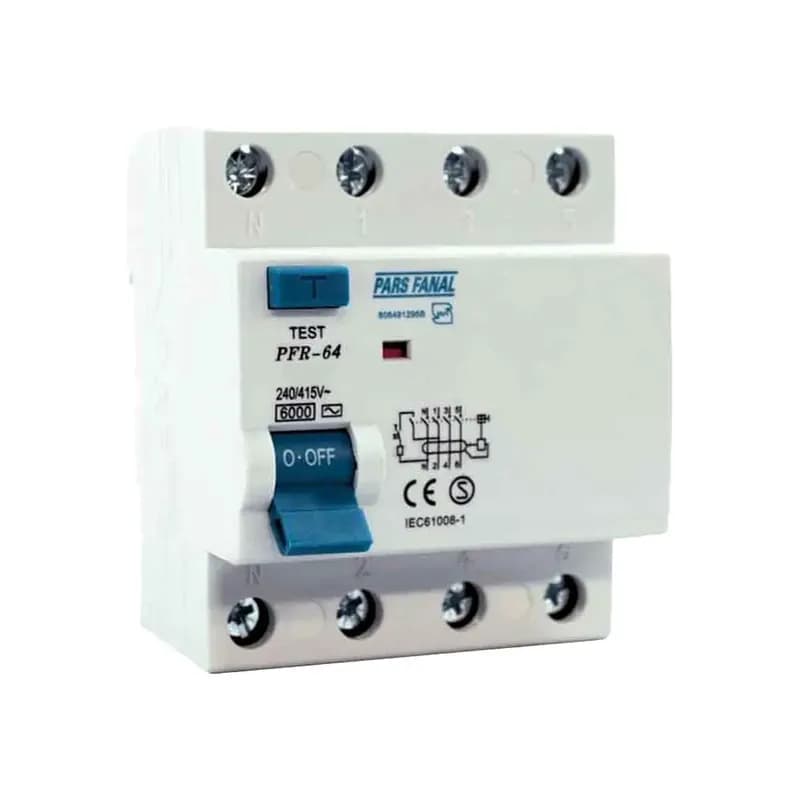 کلید محافظ جان ترکیبی سه پل و نول مگنتیک 25 آمپر پارس فانال