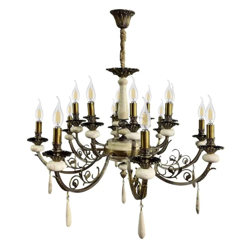 لوستر برنزی 16 شعله چشمه نور کد E4915/8A