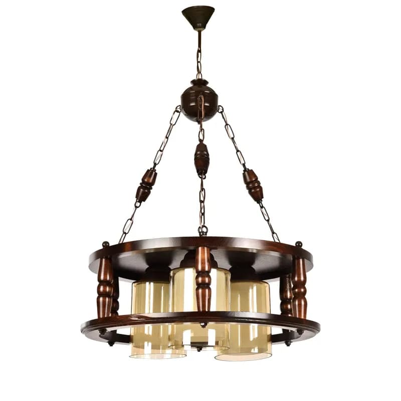 لوستر چوبی سه شعله طرح صنوبر مدل P510