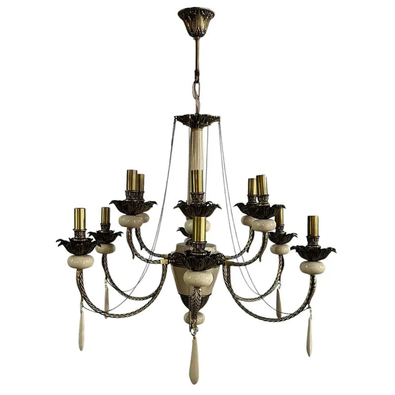 لوستر برنزی 12 شعله چشمه نور کد E4914/6A