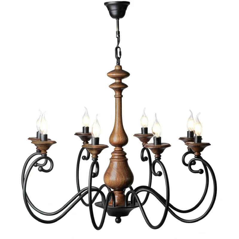 لوستر چوبی 8 شعله کد 101-8