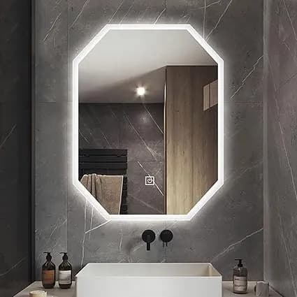 آینه دستشویی سندبلاست چند ضلعی