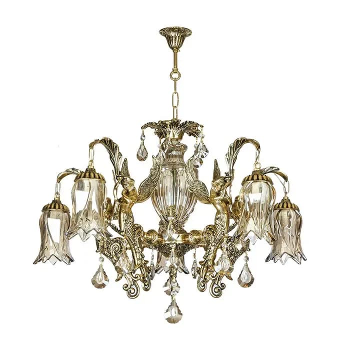 لوستر 10 شعله چشمه نور کد C2163/5+5-BO