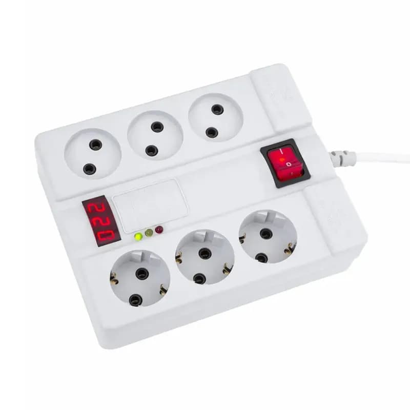 محافظ ولتاژ 6 خانه پارت الکتریک کابل 1.8 متری دیجیتال
