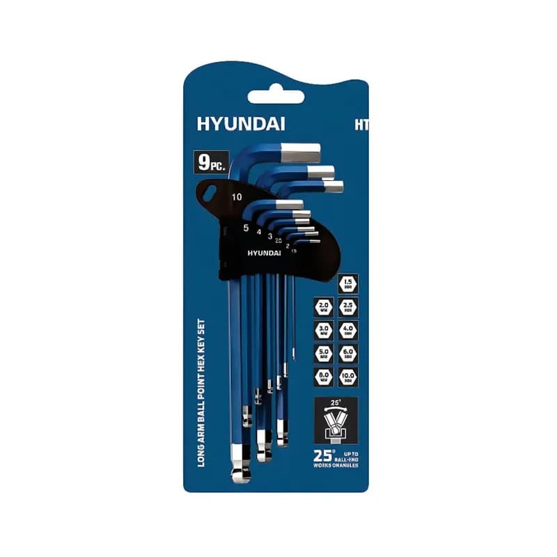 مجموعه 9 عددی آچار آلن بلند شش گوش هیوندای
