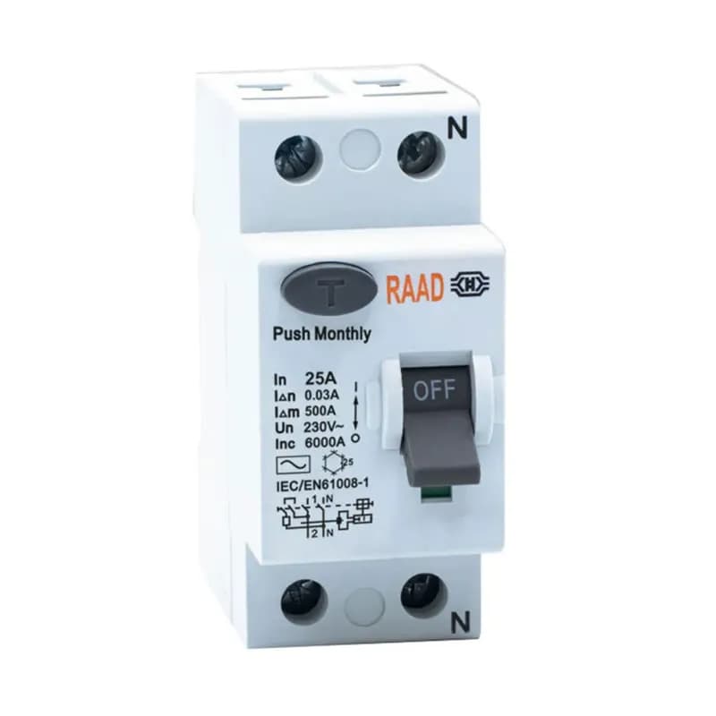 کلید محافظ جان 2 پل 25 آمپر رعد