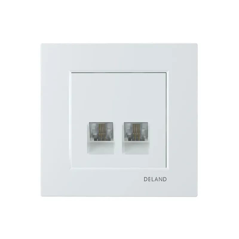 سوکت تلفن دوقلو 4 خط دلند مدل آسا