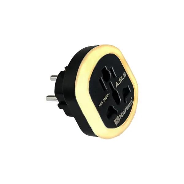 تبدیل برق 3 به 2 نارکن چراغ دار NARKEN