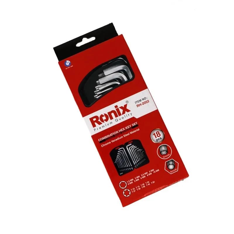 مجموعه 18 عددی آچار آلن کوتاه رونیکس