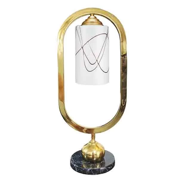 آباژور رومیزی لوتوس لایت مدل ریما سنگی استوانه سفید