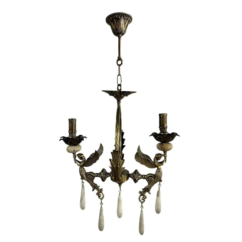 لوستر برنزی 2 شعله چشمه نور کد E4905/2A