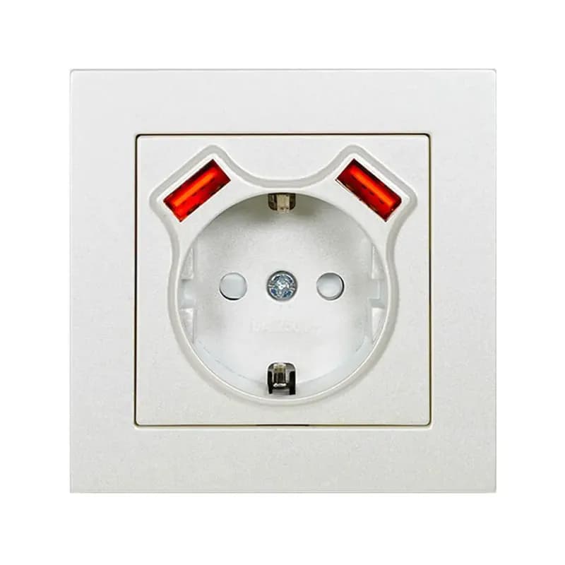 شارژ USB دوبل و پریز ارت دار اویدنت کدMC2SU00X03