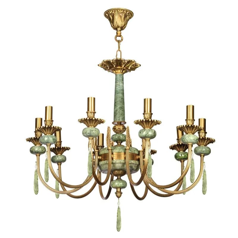 لوستر برنزی 10 شعله چشمه نور کد E4955/10