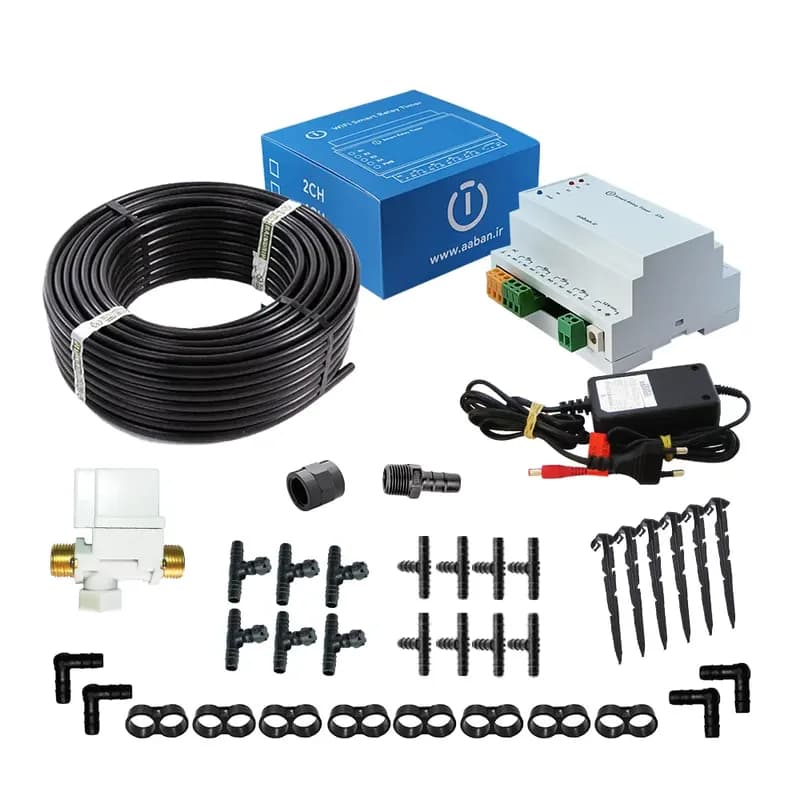 لوازم کامل آبیاری قطره ای خودکار باغچه