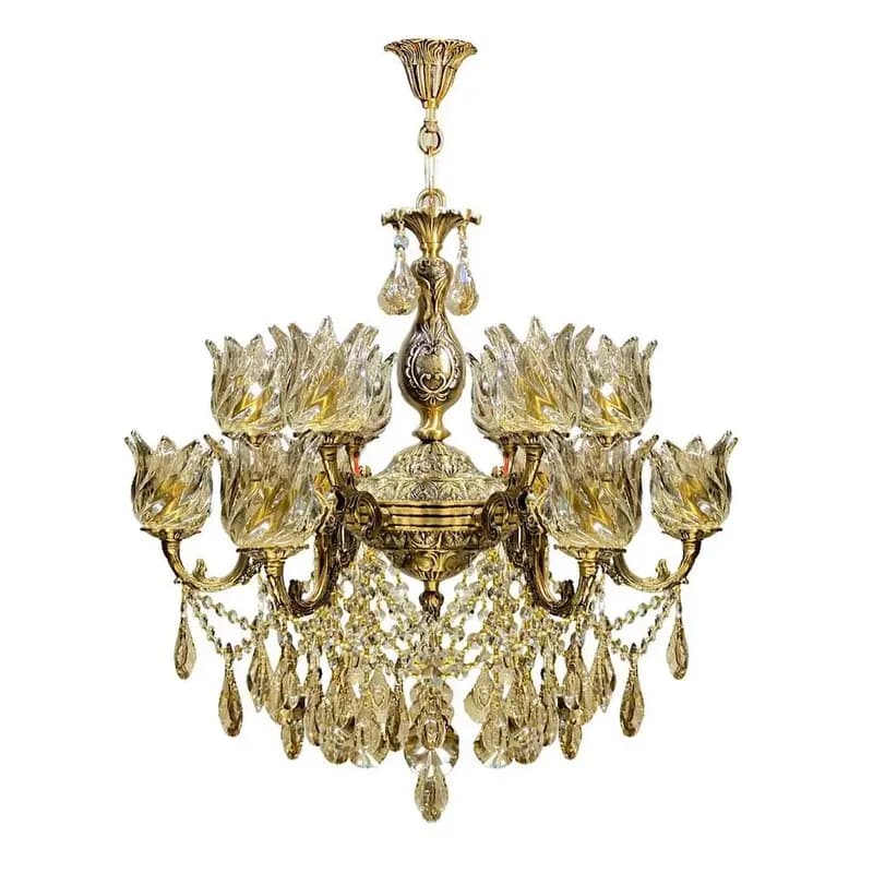 لوستر کلاسیک 12 شعله چشمه نور مدل CA2821/6+6-BO