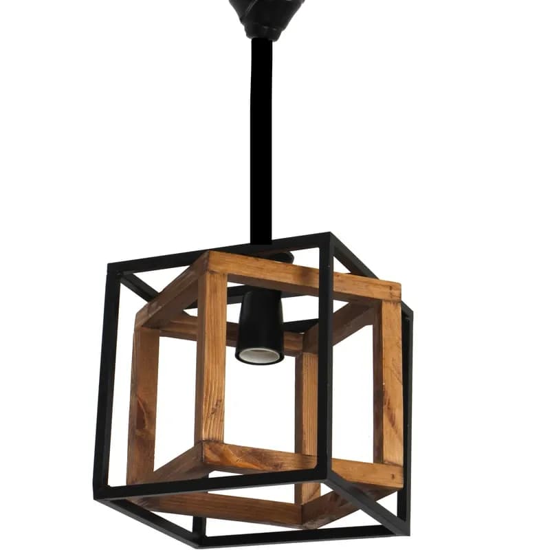 لوستر 1 شعله شاهان تک مدل wood10